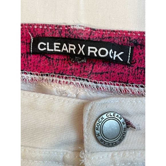 Clear X Rock Womens Jeans Wide Leg Flat Front Mid Rise Cotton White Size 2X - Picture 3 of 10